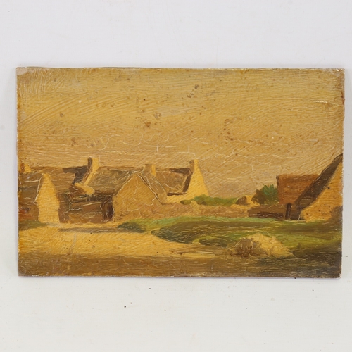 2297 - Australian Heidelberg School, oil on panel, farm buildings, unsigned, 5