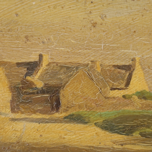 2297 - Australian Heidelberg School, oil on panel, farm buildings, unsigned, 5