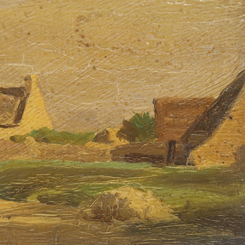 2297 - Australian Heidelberg School, oil on panel, farm buildings, unsigned, 5