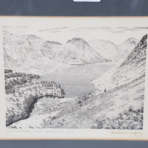 2304 - Alfred Wainwright, print, Wastwater (Lake District), signed in ink, image 6