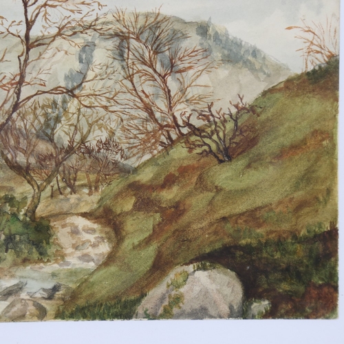 2310 - J H Dalziel, Lochearnhead, watercolour, signed with initials, original label verso dated 1887, 6