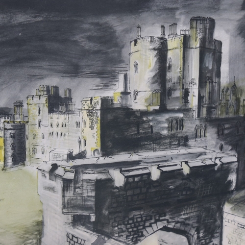 2317 - John Piper, Windsor Castle, colour lithograph, signed in the plate, 10.5