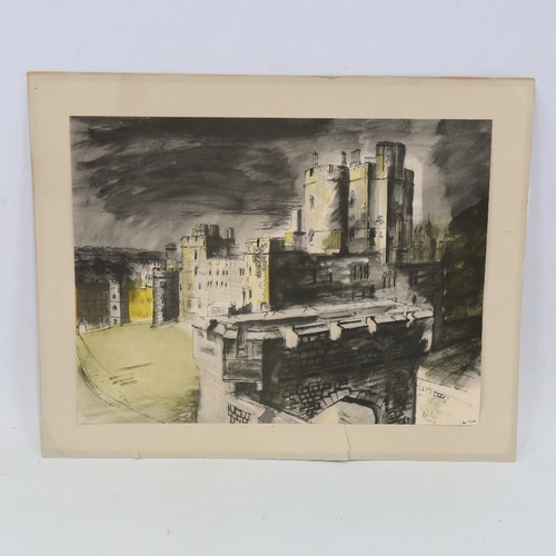 2317 - John Piper, Windsor Castle, colour lithograph, signed in the plate, 10.5