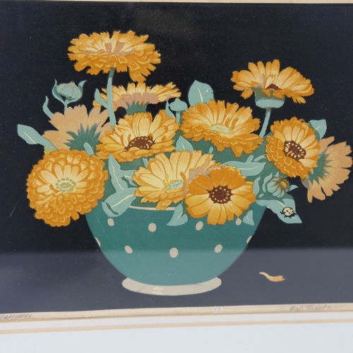 2332 - John Hall Thorpe, Marigolds, colour woodcut print, signed in pencil, image 9