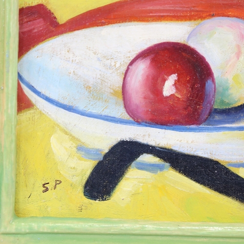 2338 - Contemporary oil on board, colourist style still life, 20