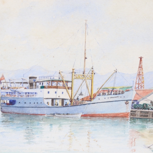 2344 - G E Hard, harbour scene Whangarei, New Zealand, watercolour, signed and dated 1951, 9.5