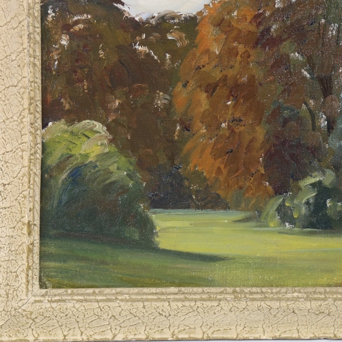 2352 - Maurice Codner (1888 - 1958), garden in Pangbourne, oil on artist's board, unsigned, inscribed verso... 