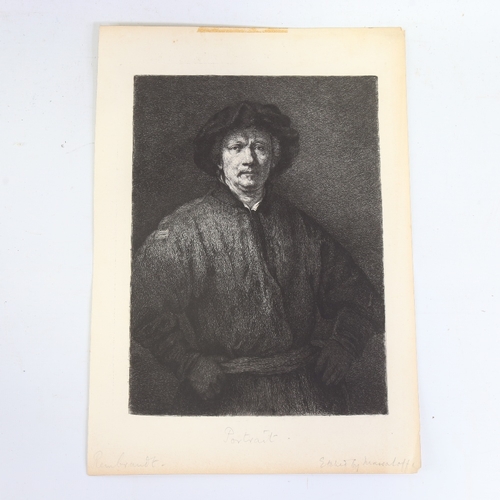 2359 - After Rembrandt, 3 etchings by Massaloff, Waltner, and Durand (3), unframed