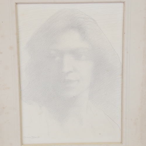 2364 - Charles Holroyd (1861 - 1917), portrait of a woman, silverpoint drawing, signed with detailed writte... 