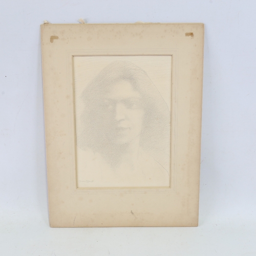 2364 - Charles Holroyd (1861 - 1917), portrait of a woman, silverpoint drawing, signed with detailed writte... 