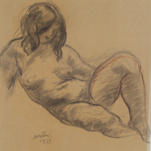 2366 - Roger Montane (1916 - 2002), nude study, charcoal on paper, 16