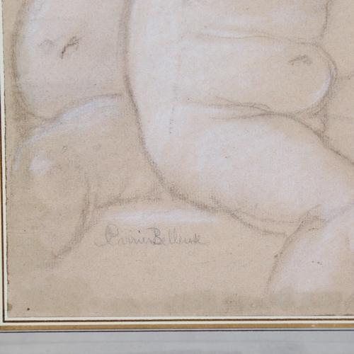 2367 - Pierre Carrier Belleuse (1851 - 1933), study of 2 babies, charcoal and chalk, signed in pencil, 12