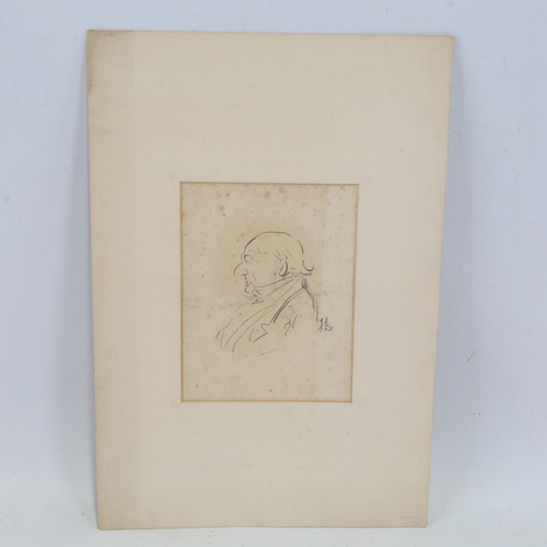 2369 - John Leech (1817 - 1864), pencil profile portrait, signed with monogram, 7