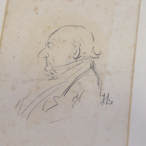 2369 - John Leech (1817 - 1864), pencil profile portrait, signed with monogram, 7