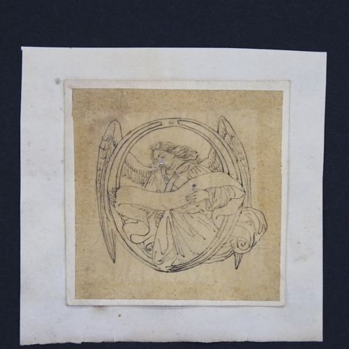 2371 - 19th century Neoclassical School, ink study of an angel, unsigned, 2.5