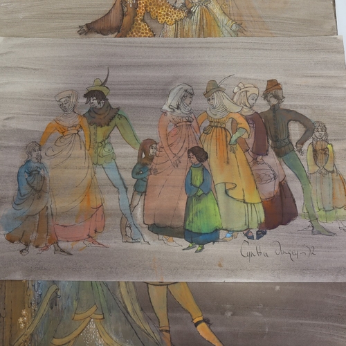 2373 - Cynthia Tingey (1931 - 2005), costume designs for Babes In The Wood London Palladium 1972, ink and w... 