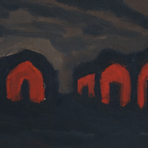 2374 - Contemporary oil on canvas, Night Red Glare, unsigned, 18