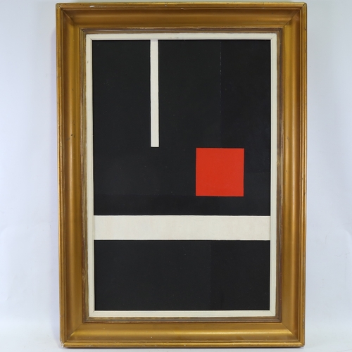 2381 - Large contemporary geometric composition, oil on canvas, unsigned, 36