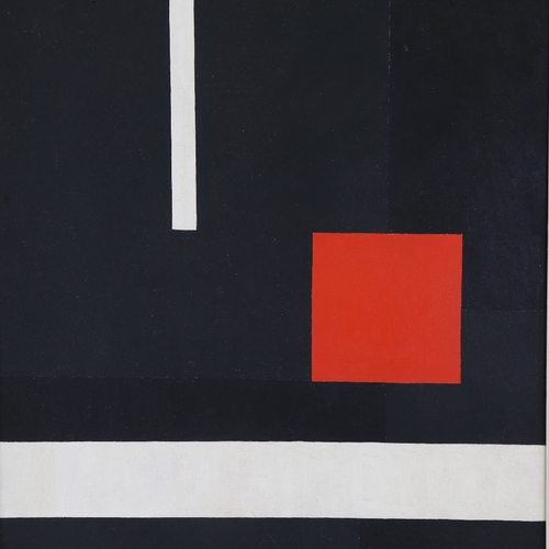 2381 - Large contemporary geometric composition, oil on canvas, unsigned, 36