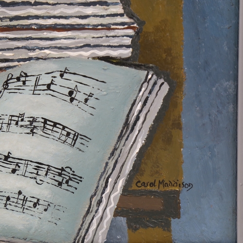 2384 - Carol Maddison, contemporary oil on canvas, abstract musical, 14