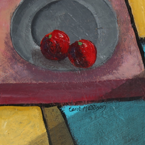 2386 - Carol Maddison, contemporary oil on board, modernist still life, 28