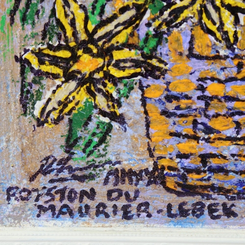 2392 - Royston Du Maurier-Lebek, fleur du monde, oil on board, 24