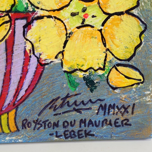 2393 - Royston Du Maurier-Lebek, fleur du monde, oil on canvas, 20