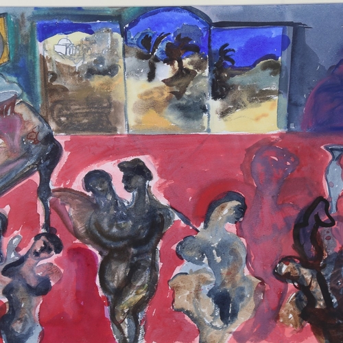 2397 - Lucy Ross, modernist ballroom dancing scene, watercolour, 16