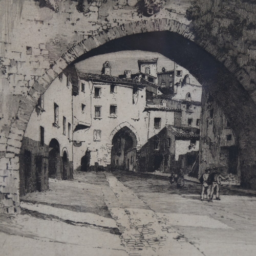 2406 - Albany Howarth, ARCA Della Conca, Perugia, etching on paper, signed in pencil, image 7.5