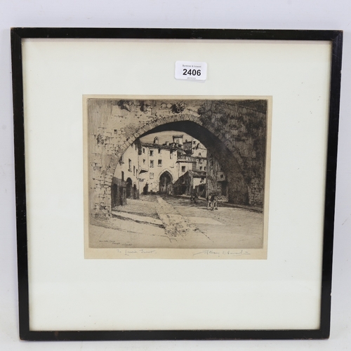 2406 - Albany Howarth, ARCA Della Conca, Perugia, etching on paper, signed in pencil, image 7.5