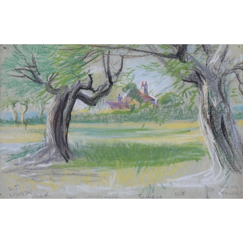 2414 - Walter Taylor (1860 - 1943), The Old Willows Merton Park Surrey 1920, coloured pencils on paper, sig... 