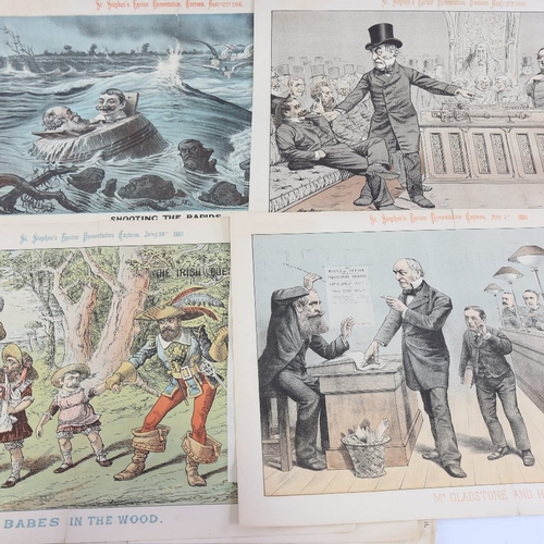 2420 - Tom Merry (circa 1852 - 1902), 6 colour lithographs, political satires from St Stephen's Review (188... 