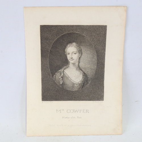 2424 - William Blake after George Romney, portrait of Mrs Cowper, engraving 1802, image 6