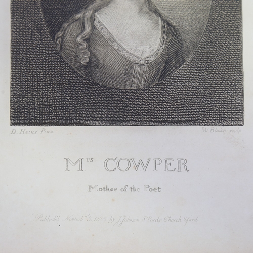 2424 - William Blake after George Romney, portrait of Mrs Cowper, engraving 1802, image 6