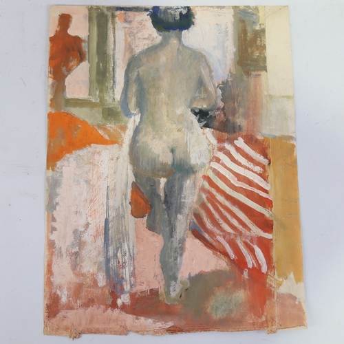 2425 - Contemporary acrylic on paper, nude life study, unsigned, 15