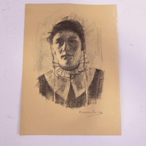 2426 - Norman Garstin (1847 - 1926), Breton girl, lithograph on paper, signed in the plate with Studio blin... 