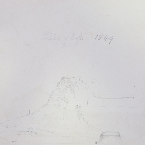 2433 - Attributed to Lady Charlotte Legge (1789 - 1877), The Citadel of Corfu 1849, pencil and wash on pape... 