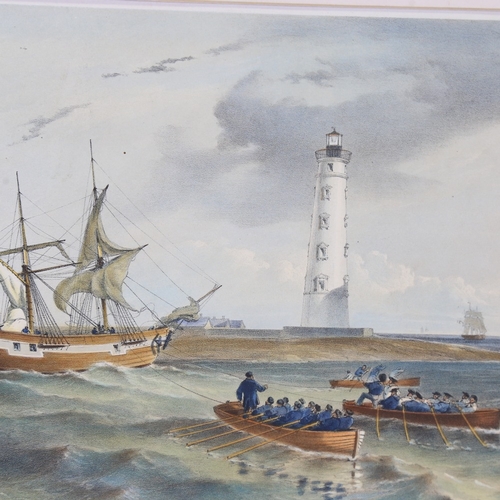 2434 - William Simpson (1823 - 1899), the lighthouse at Cape Chersonese, hand colour lithograph published 1... 