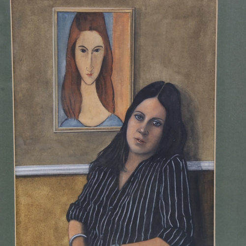 2445 - Bryan Hill, portrait of a woman, watercolour/gouache, signed and dated '78, 14.5