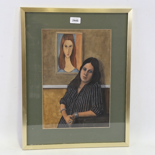 2445 - Bryan Hill, portrait of a woman, watercolour/gouache, signed and dated '78, 14.5