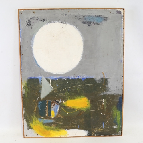 2447 - Ken Townsend, abstract moonlight, oil on board, 30