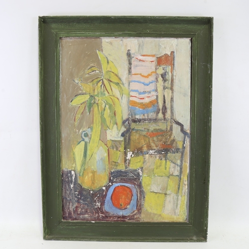 2448 - Ken Townsend, still life interior, oil on board, 26