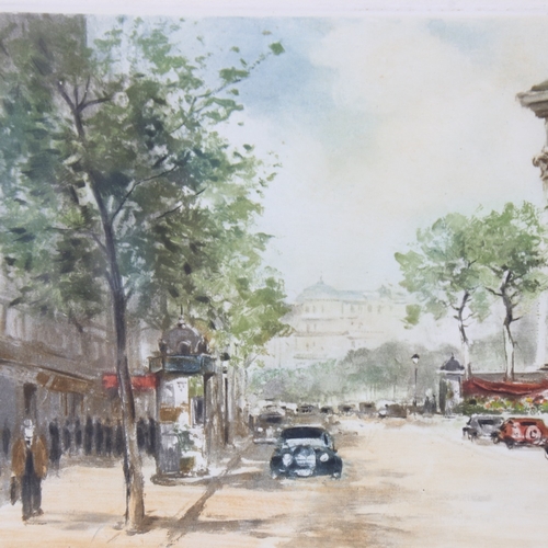 2458 - Charles Mondin, Parisian street scene, colour lithograph signed in pencil, plate size 8