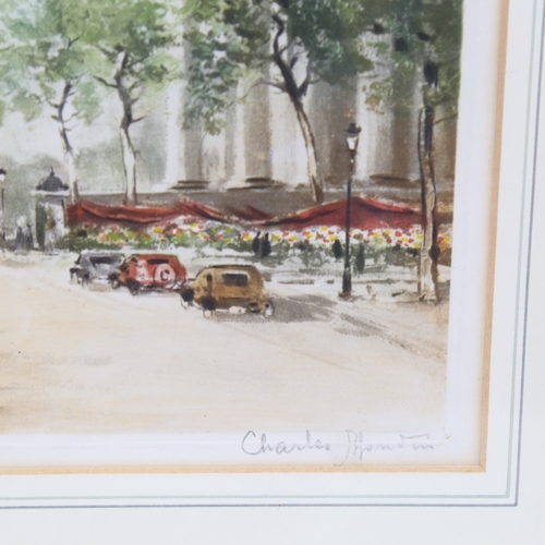 2458 - Charles Mondin, Parisian street scene, colour lithograph signed in pencil, plate size 8