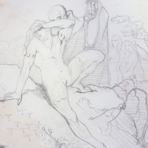 2471 - 19th century Neoclassical School, allegorical study, pencil on paper, unsigned, 9