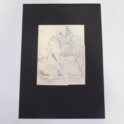 2471 - 19th century Neoclassical School, allegorical study, pencil on paper, unsigned, 9