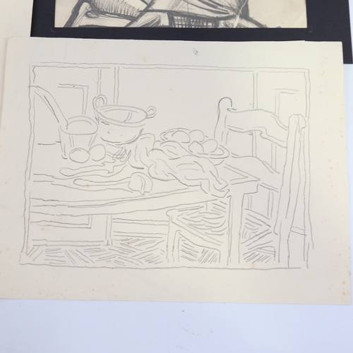 2474 - Modern British School, 3 drawings by different hands, unframed