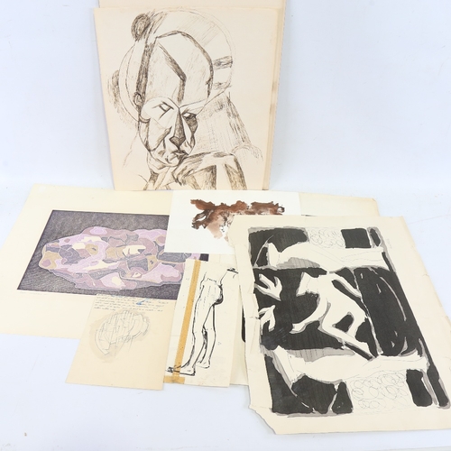 2477 - Rudolf Duchac (born 1925), a signed lithograph, and a collection of other 20th century drawings and ... 