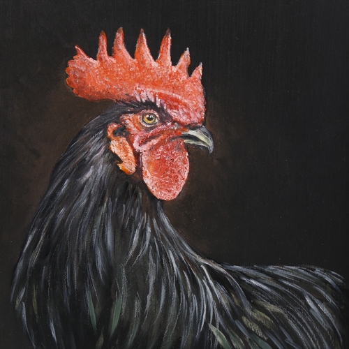 2482 - Clive Fredriksson, cockerel, oil on board, 16