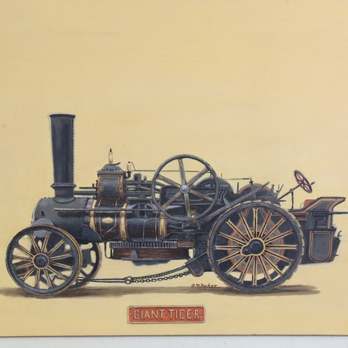 2485 - Tony Tricker, pair of oils on canvas, traction engines, 